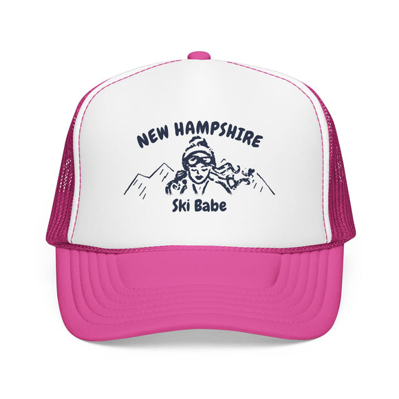 New Hampshire Ski Babe Trucker Hat — Foam Mesh Cap