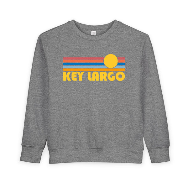 Key Largo, Florida Toddler Sweatshirt - Retro Sun Key Largo Toddler Crewneck Sweatshirt