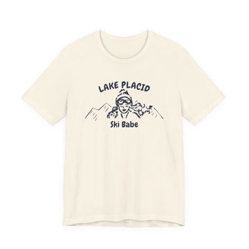 Lake Placid, New York Ski Babe T‑Shirt - Retro Skiing Graphic Tee