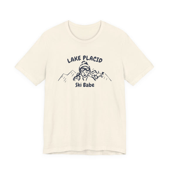 Lake Placid, New York Ski Babe T‑Shirt - Retro Skiing Graphic Tee