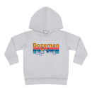 Bozeman Toddler Hoodie - Retro Mountain Sun Unisex Bozeman Toddler Sweatshirt-1