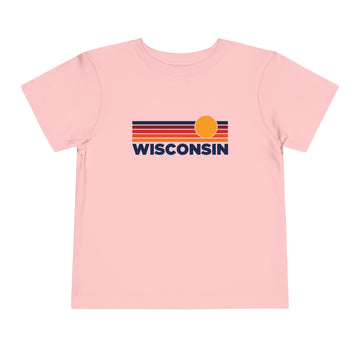 Buy pink Wisconsin Toddler T-Shirt - Retro Sun Tee