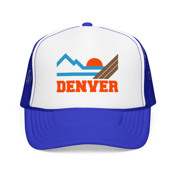 Buy royal-white-royal Denver, Colorado Trucker Hat - Denver Mountain Cap
