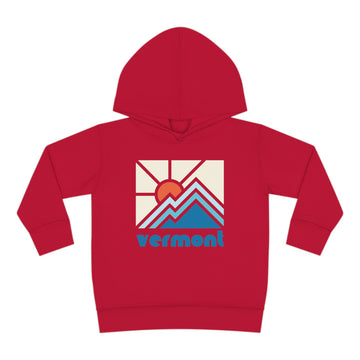 Buy vintage-red Vermont Toddler Hoodie - Minimal Style Unisex Vermont Toddler Sweatshirt