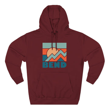 Bend, Oregon Hoodie - Retro Mountain Unisex Sweatshirt