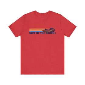 Buy heather-red Lake of the Ozarks, Missouri T Shirt - Retro Jetski PWC Graphic Tee