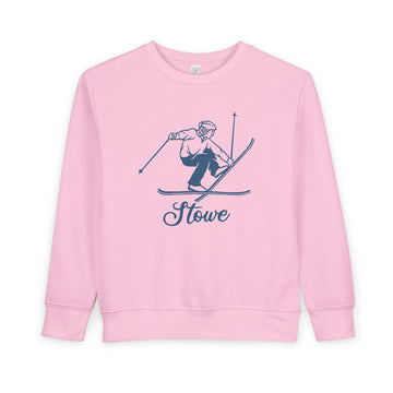 Buy pink Stowe, Vermont Toddler Sweatshirt - Vintage Ski Stowe Toddler Crewneck Sweatshirt