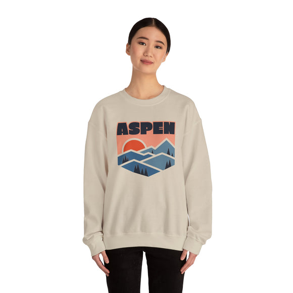 Aspen, Colorado Sweatshirt Retro Mountains, Aspen Unisex Graphic Crewneck