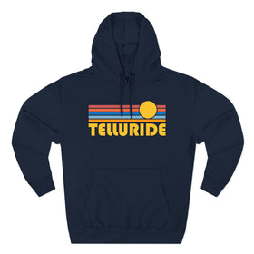 Premium Telluride, Colorado Hoodie - Retro Sun Unisex Sweatshirt