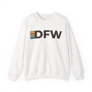 Dallas, Texas DFW Retro Stripe Sweatshirt