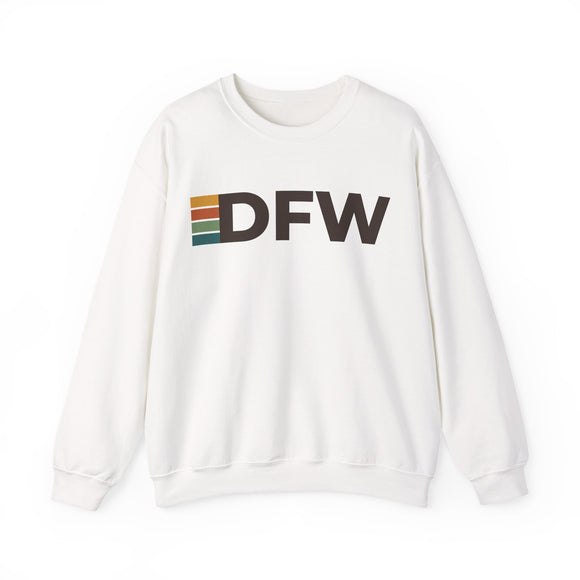 Dallas, Texas DFW Retro Stripe Sweatshirt