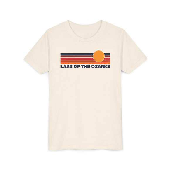 Lake of the Ozarks, Missouri Youth T-Shirt — Retro Sun Tee