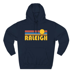 Raleigh, North Carolina Hoodie - Retro Sun Unisex Sweatshirt