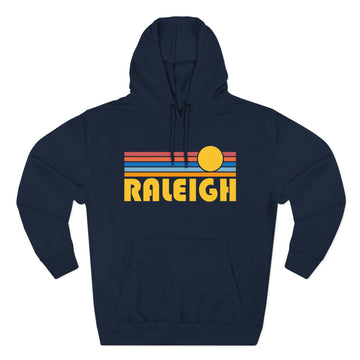 Raleigh, North Carolina Hoodie - Retro Sun Unisex Sweatshirt
