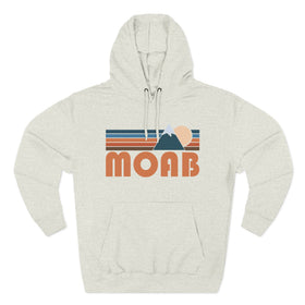 Buy oatmeal-heather Moab, Utah Hoodie - Retro Mountain Unisex Sweatshirt