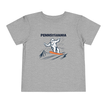 Buy athletic-heather Pennsylvania Yeti Snowboard Toddler Tee