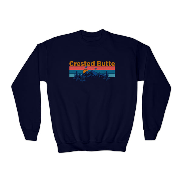 Crested Butte Youth Sweatshirt - Unisex Kid's Crested Butte Crewneck Sweatshirt