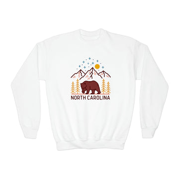 North Carolina Youth Sweatshirt - Unisex Kid's North Carolina Crewneck Sweatshirt - 0