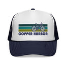 Copper Harbor, Michigan Retro Bike Trucker Hat - Vintage Style Copper Harbor Cap-5