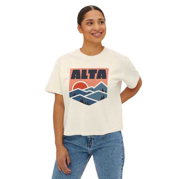 Alta, Utah Women's Boxy Graphic Tee - Slightly Cropped