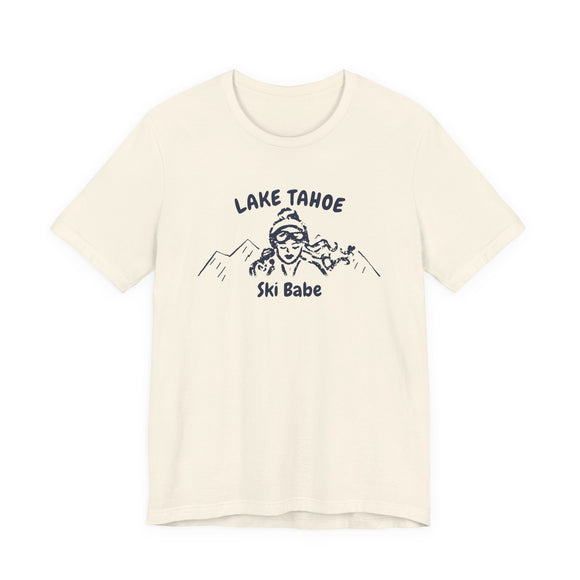 Lake Tahoe, California Ski Babe T‑Shirt - Retro Skiing Graphic Tee