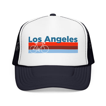 Buy navy-white-navy Los Angeles, California Trucker Hat - Foam Los Angeles Bike Cap