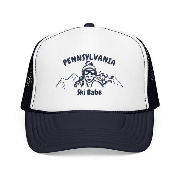 Pennsylvania Ski Babe Trucker Hat — Foam Mesh Cap