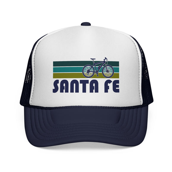 Santa Fe, New Mexico Retro Bike Trucker Hat - Vintage Style Santa Fe Cap
