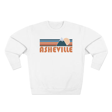 Buy white Premium Asheville, North Carolina Retro Mountain Graphic Sweatshirt