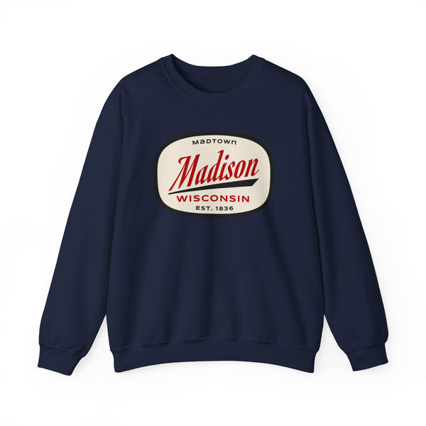 Madison, Wisconsin Sweatshirt - Unisex Retro Crewneck Madison Sweatshirt