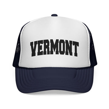 Buy dark-navy Vermont Retro Collegiate Style Trucker Hat