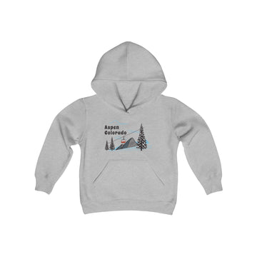 Buy sport-grey Retro Aspen, Colorado Youth Hoodie - Mountain Aspen, Colorado Kids Sweatshirt, Cute Aspen, Colorado Children's Pullover