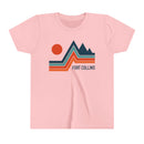 Fort Collins, Colorado Youth Shirt - Retro Mountain Fort Collins Kid's T-Shirt-3
