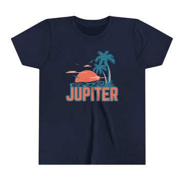 Buy navy Jupiter, Florida Youth Shirt - Retro Palm Tree Jupiter Kid's T-Shirt