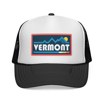 Vermont Retro Mountains Trucker Hat - Vintage Style Vermont Cap - 0