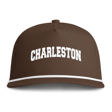 Charleston, South Carolina Embroidered Rope Hat - Vintage Sunwashed Rope Cap, Comfort Colors - 0