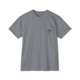 Buy granite Naples, Florida Palm Tree Pocket Tee, Summer Coastal Vibes Top, Beach Apparel - Comfort Colors Graphic T Shirt