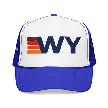 Buy red-white-royal Wyoming Trucker Hat - WY retro cap