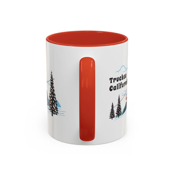 Truckee, California Retro Snow Skiing Mountain 11 oz Mug, Ski Lodge Decor Coffee Cup, Mountain Gondola  Lover Gift, Retro Skiing Mug