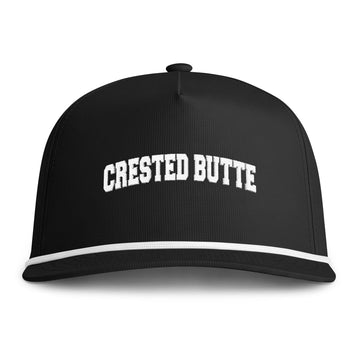 Buy black Crested Butte, Colorado Embroidered Rope Hat - Vintage Sunwashed Rope Cap, Comfort Colors