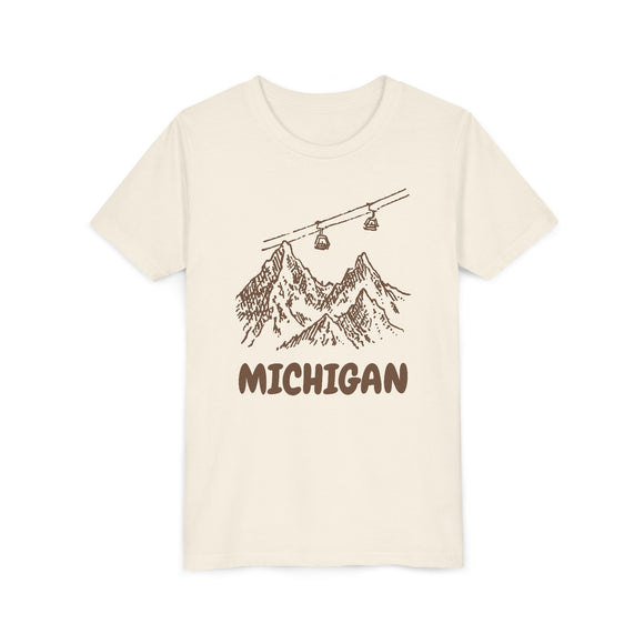 Michigan Youth T-Shirt — Vintage Gondola Ski Mountain Tee