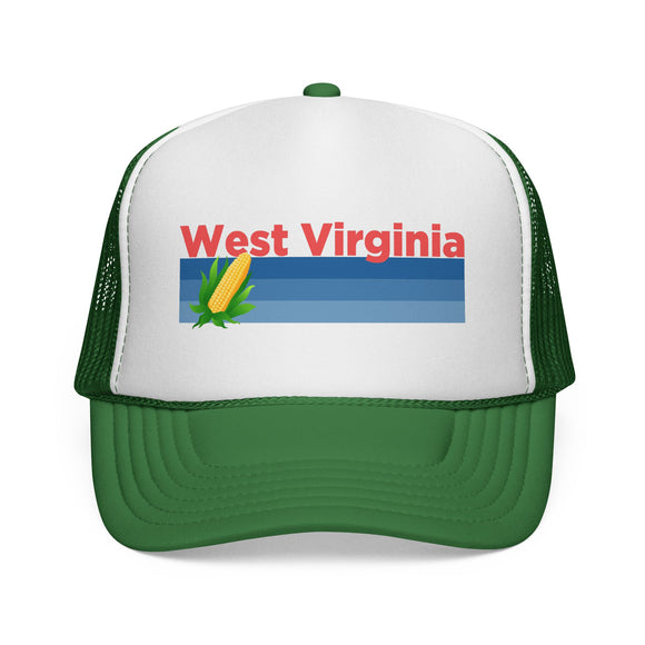 West Virginia Retro Corn and Farm Trucker Hat