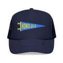 Honolulu, Hawaii Pennant Trucker Hat — Retro Flag Foam Cap-1