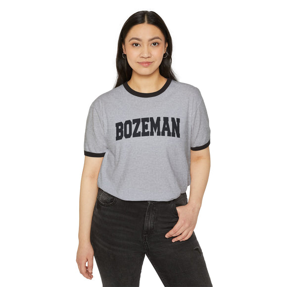 Bozeman, Montana Cotton Ringer Graphic Tee - Unisex Bozeman T Shirt, Vintage Style Tee, Men's/Women's Tee