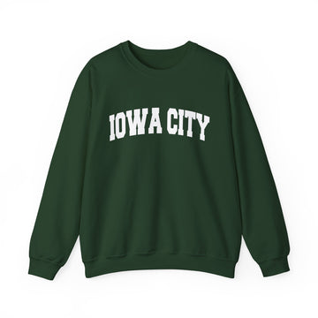 Buy forest-green Iowa City, Iowa Sweatshirt - Unisex Graphic Crewneck