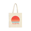 Austin, Texas Retro 80s Cotton Canvas Austin Tote Bag