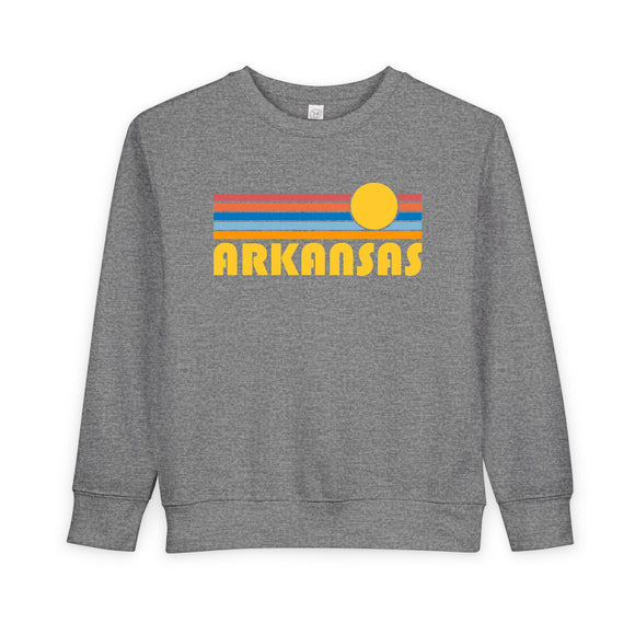 Arkansas Toddler Sweatshirt - Retro Sun Arkansas Toddler Crewneck Sweatshirt