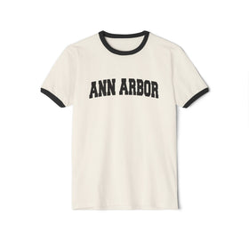 Ann Arbor, Michigan Cotton Ringer Graphic Tee - Unisex Ann Arbor T Shirt, Vintage Style Tee, Men's/Women's Tee - 0