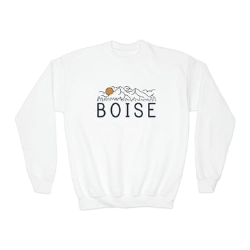 Boise, Idaho Youth Sweatshirt - Unisex Kid's Boise Crewneck Sweatshirt - 0