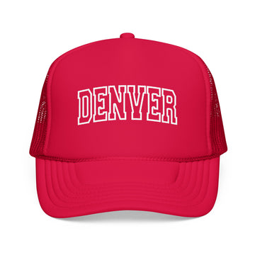 Buy red Denver, Colorado Trucker Hat — Vintage College Foam Mesh Denver Cap